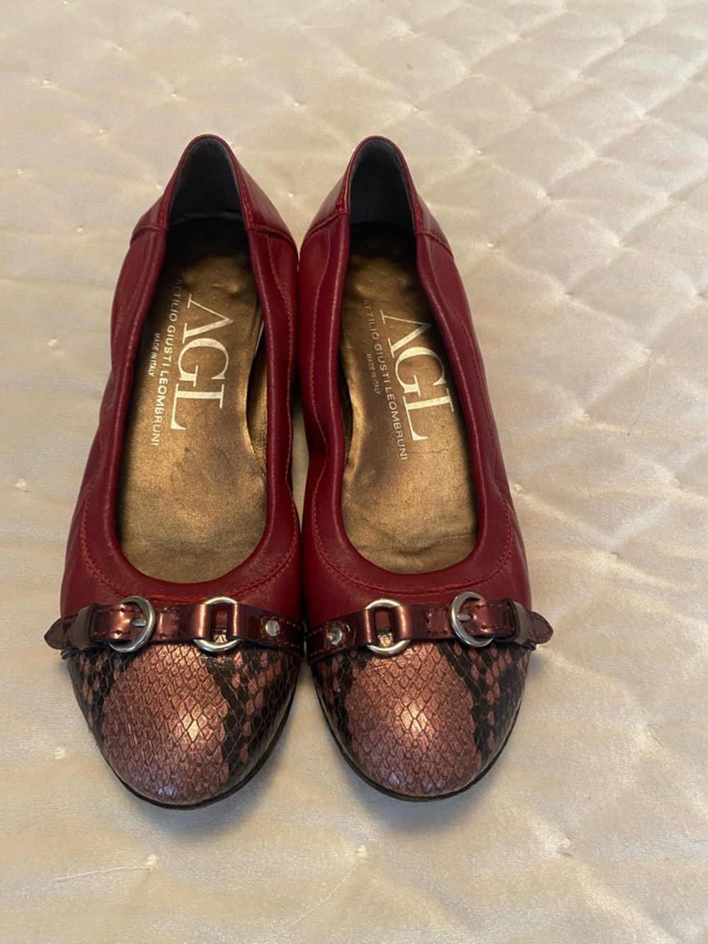 AGL Deep Red (Burgandy)flats ladies european size 38.5
